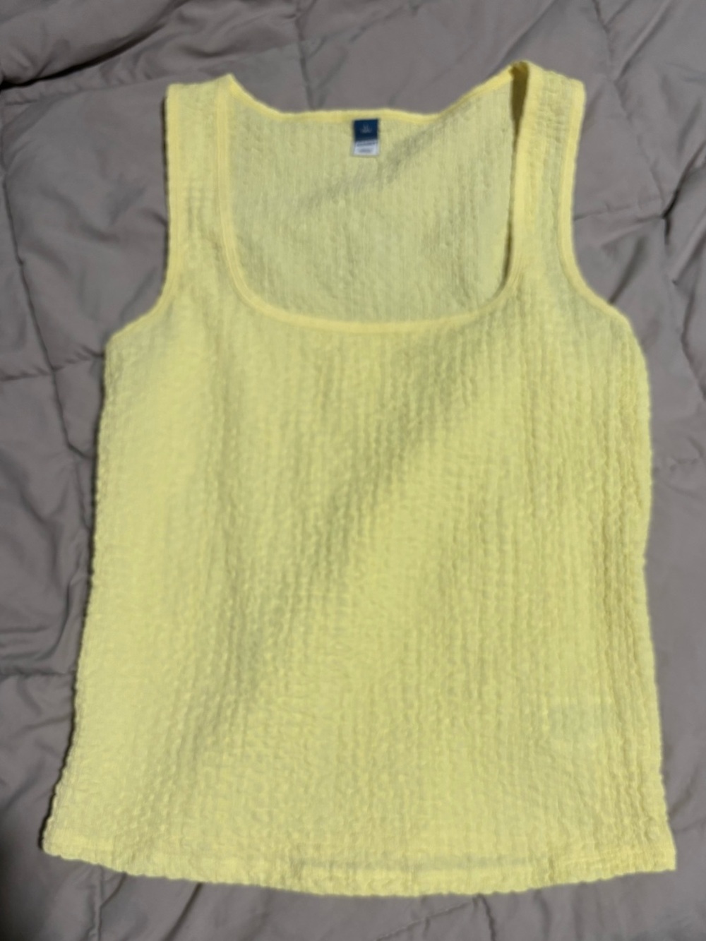Women’s Yellow Textured Tank Top